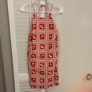 NWOT Abercrombie linen cherry mini dress
